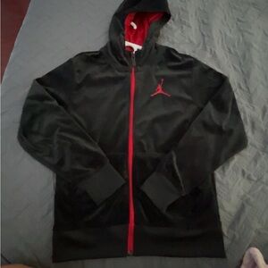 red and black jordan zip up